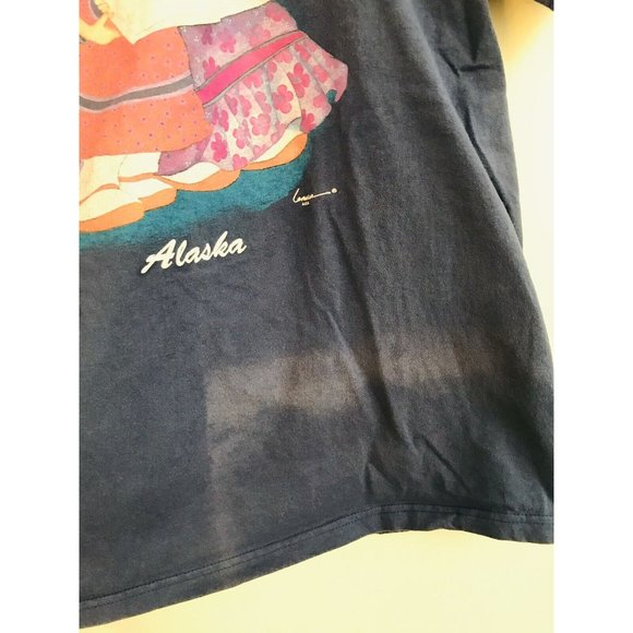Vintage Large Alaska Distressed Blue T Shirt - Picture 6 of 6